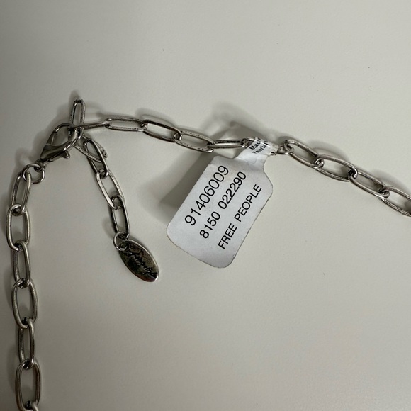 Free People - Silver Maxamillion Charm Necklace Cross my heart - NWT - Picture 7 of 10